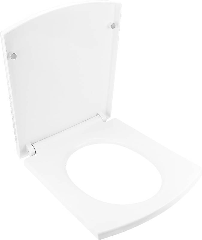 lot 111498 image: Quiet Close Toilet Seat - Multifunctional PP Material, Slow-Close Mechanism Thickened Rectangular Design Quick Release Hinges, Fits All Regular Toilet Bowls, White