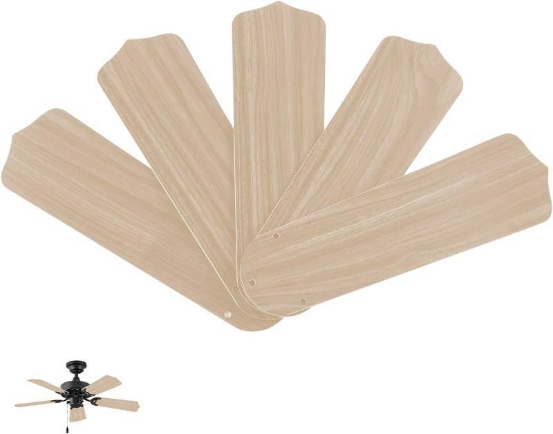 lot 111514 image: 5-Pack White Ceiling Fan Replacement Blades for 4252  Ceiling Fan,Waterproof Fan Blades Replacement with Pre-Drilled Holes, IndoorOutdoor Use