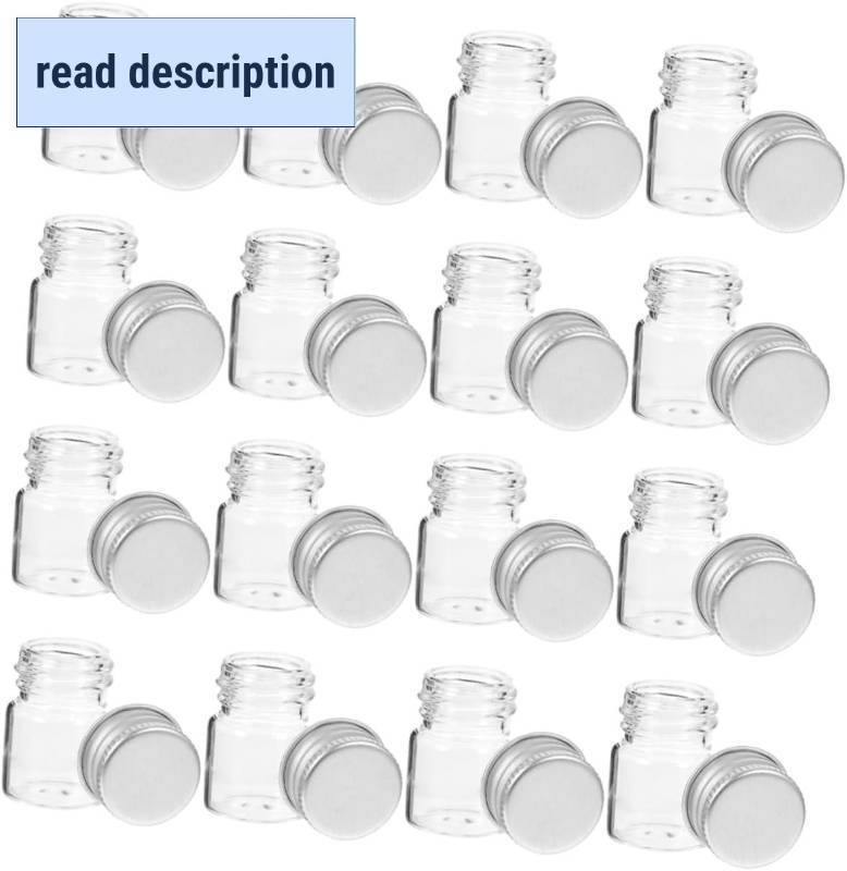 lot 311254 image: 48pcs Glass Bottles with Screw Top Lids Clear Vials for Beads Glitter and DIY Crafts Portable Tiny Storage Containers for Wishing Messages and Organization