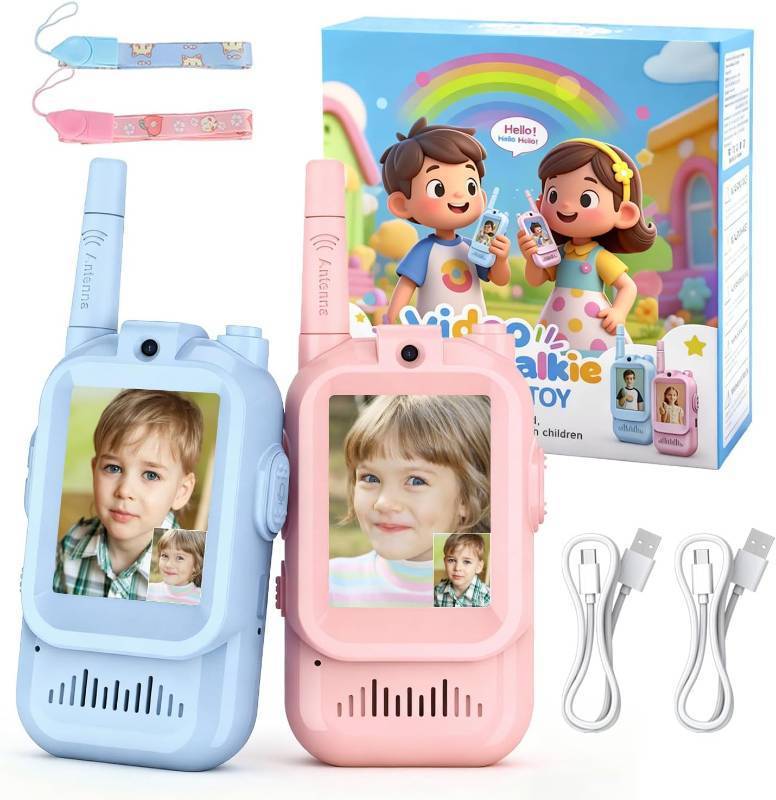 lot 231294 image: Video Walkie Talkie Toys for Kids, Boys and Girls - 2 Pack Rechargeable Video Intercom Kid Walkies Talkies - Christmas Birthday Gifts for Kids Family Games, Outside, Camping, Hiking (BluePink)