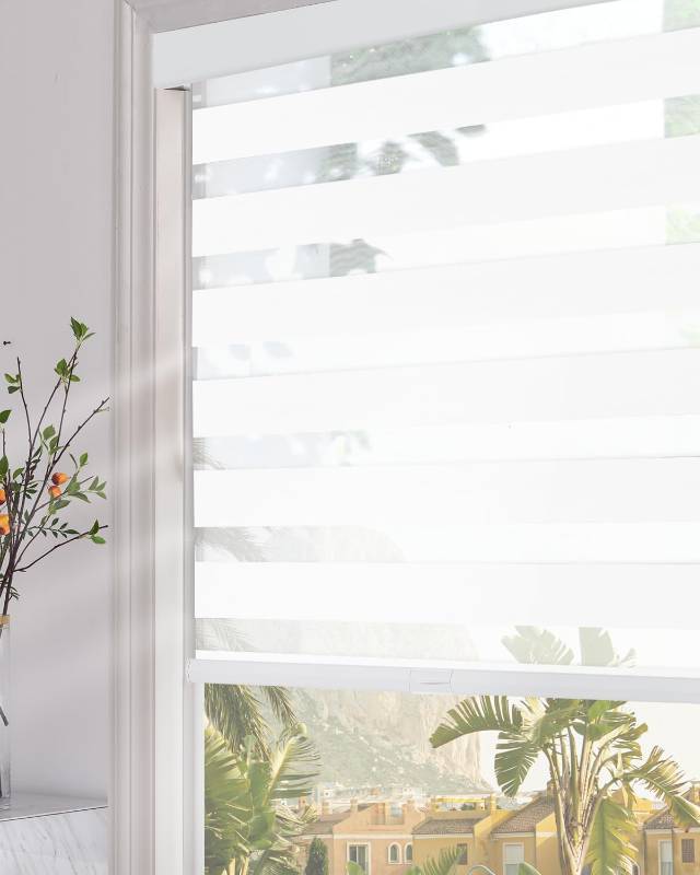 lot 241934 image: Persilux Blackout Zebra Blinds for Windows (38 W x 72 H, White) Cordless Zebra Shades for Indoor Windows, Sheer Shades Thermal Insulated Blinds with Upgraded Cassette, Roller Window Shades for Home