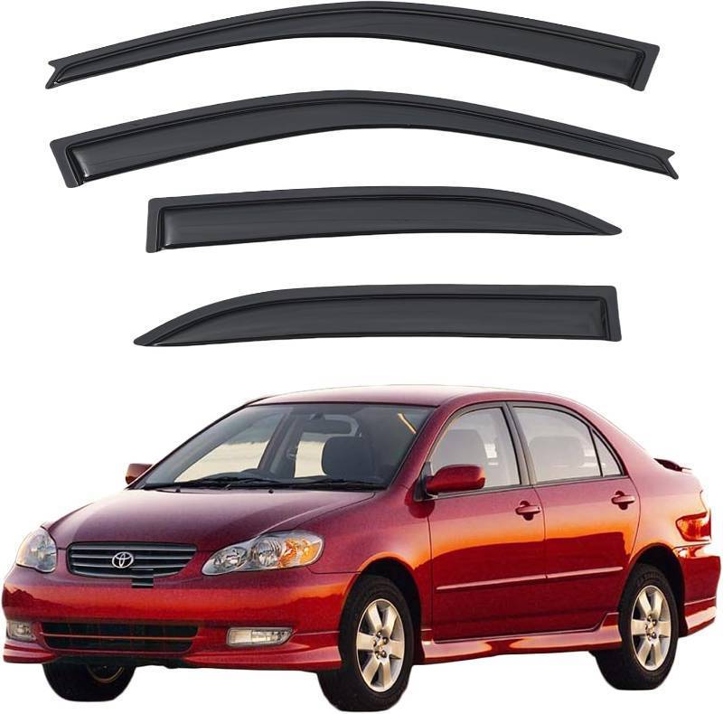 lot 441890 image: Rain Guards Compatible with 2003-2008 Toyota Corolla, Acrylic Slim Style Window Visor Rain Guard, Side Window De ector for Toyota Corolla Accessories 4 Pieces, 2004 2005 2006 2007