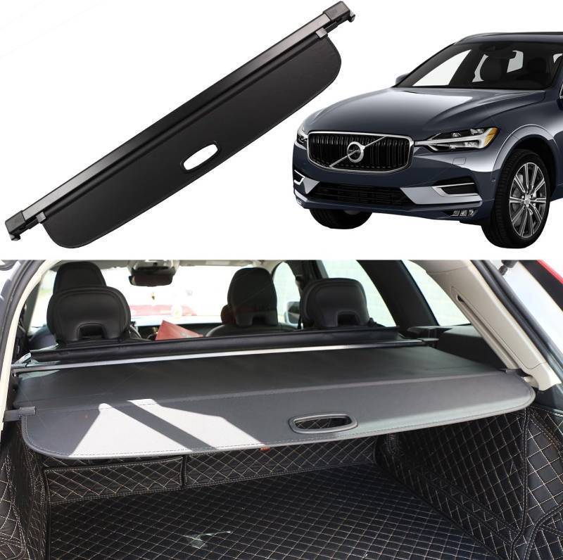 lot 251418 image: Cargo Cover for Volvo XC60 2018 2019 2020 2021 2022 2023 2024 2025 Accessories Rear Trunk Cover Rear Trunk Security Cover Shielding Shade, Black