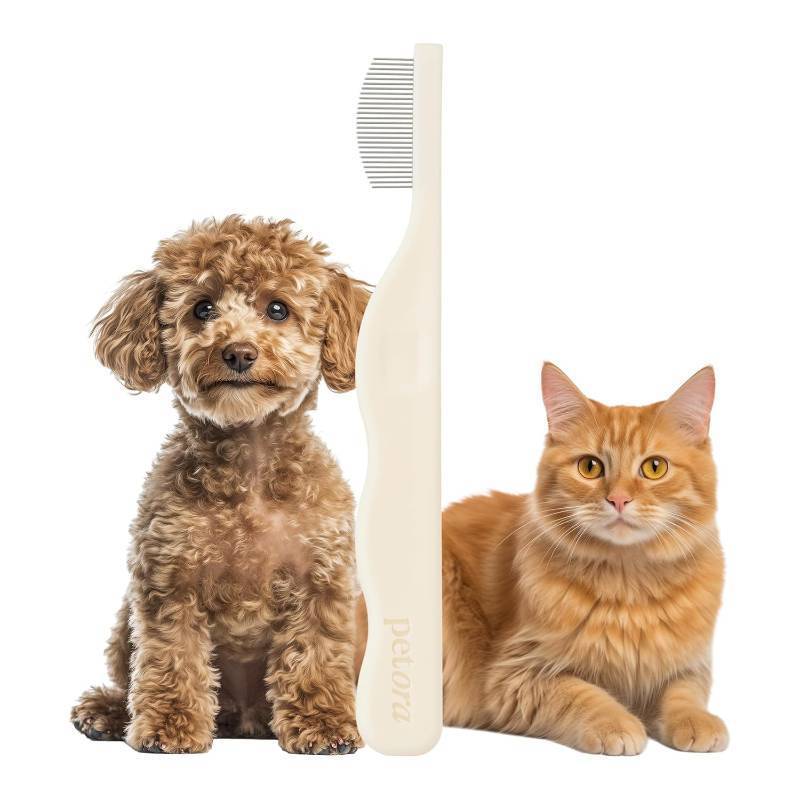lot 351521 image: petora BRUSH ON ME Gentle Facial & Eye Comb for Dogs & Cats  Smooth & Stress-Free Tear Stain Remover  Fine-Tooth Grooming Tool with Rounded Tips  Comfortable Grip for Daily Pet Grooming