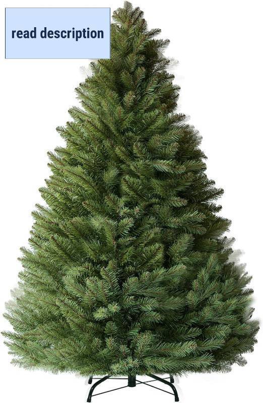 lot 261400 image: 6ft Artificial Christmas Tree Premium Pine Xmas Tree with 1000 Branch Tip, 1 Minute Christmas Tree Unlit Realistic Holiday Party Decor for Home Office, Foldable Stand, Easy Assembly
