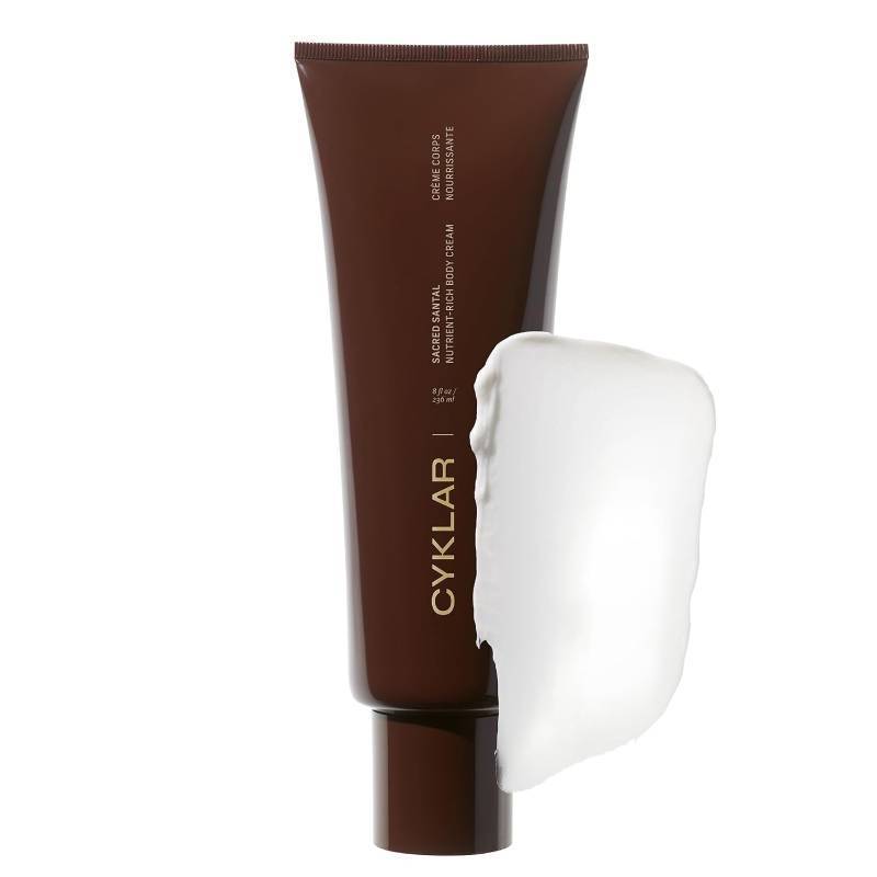 lot 361350 image: CYKLAR Nutrient Rich Body Cream   Sacred Santal   Non-Greasy Lotion for 48-Hr Moisture   Squalane, Niacinamide & Banana Flower for Hydration & Skin Barrier Support   Dry Skin Moisturizer 8oz