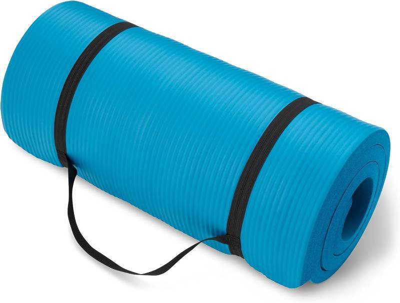 lot 461185 image: Amazon Basics Extra Thick Exercise Yoga Mat with Carrying Strap