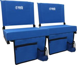 lot 161326 image: BRAWNTIDE Stadium Seat for Bleachers with Back Support - Wide Padded Bleacher Seat, Portable Folding Stadium Chair with Thick Cushion, Hooks, Shoulder Strap, Storage, Ideal for Games & Sports Parents