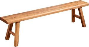 lot 161331 image: Wooden Bench Indoor   Rustic Farmhouse Narrow Entryway Bench with Slim Skinny Design, Natural Solid Wood, Perfect for Dining Room, Bedroom, or End of Bed, 31.5in Length