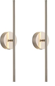 lot 161341 image: KARTOOSH Battery Operated Wall Sconces, Dimmable Wall Sconces Set of Two, 350 Rotate, 3000K LED Nickel Wireless Wall Light for Living Room, Bedroom, Hallway, 20.4 Inch (2 Pack)