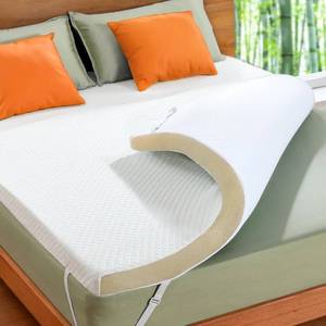 lot 161353 image: Marsail Full Size Memory Foam Mattress Topper, 3 Inch Cooling Gel Infused with Soft Cover, CertiPUR-US  and Oeko-TEX  Certified, Sofa, RV, Camping