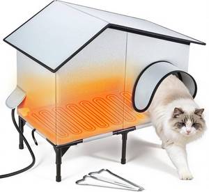 lot 161360 image: Heated Outdoor Cat House with Heater, Waterproof and Insulated Cat Shelter for Winter, Durable and Warm Cat Houses for Outdoor Cats, Ideal for Feral, Stray, and Barn Cats