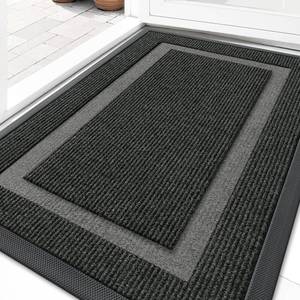 lot 161364 image: OLANLY Front Door Mat Indoor Outdoor Entrance, Waterproof All-Season, All-Weather Doormat, Sturdy Natural Rubber, Fade Resistant, Low Profile, Easy Clean Patio Porch Entryway Mat, 36x24, Black