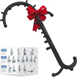 lot 161373 image: Back and Neck Massager for Pain Relief Deep Tissue, Upgraded Full Body Trigger Point Cane Massage Tools, Therapy Massage Stick Pressure Point Hook, Muscle Knot Remover Tool (Black)