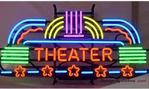 lot 231336 image: Retails for $144 Neon Signs Bar Theater Glass Neon Signs Theater Sign for Office Hotel Wedding Birthday Party Man Cave Neon Light Art Wall Lights 24 X 20 - Inches