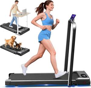 lot 411102 image: Retails for $140 Walking Pad with Incline, 2.5HP Walking Pad Treadmill, 3 in 1 Portable Under Desk Treadmills for Home Small Space, Foldable Folding Home Treadmill with Remote Control, 350LBS Capacity