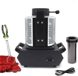 lot 431204 image: Retails for $253 123KG Gold Melting Furnace .1600W Digital Electric Smelter Kit Graphite Crucible for Melt Scrap Mesh Guard Gold, Silver, Copper, Aluminum black-1kg