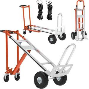 lot 441875 image: Retails for $158 3-in-1 Folding Hand Truck, 800lbs Aluminum Convertible Hand Truck, Dolly for Moving,Heavy Duty Industrial Platform Cart Handtruck for Construction, Logistics, Shopping, Home, Office Moving (Orange)
