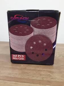 lot 18343 image: Rotunon 165 Mixed Grit Sanding Discs Set - Retail $19