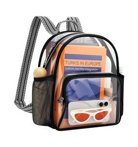 lot 18348 image: Lyingflat Clear Bag for Stadium Events 12x12x6 Small Clear Backpack Stadium approved for Festival Concert Sport Events Work Travel, Black Guitar - Retail $14