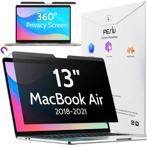 lot 18360 image: Peslv Magnetic 360° Privacy Screen for Macbook Air 13 Inch (2018-2021, M1), Removable Matte Anti Glare Blue Light Protector 4 Way Private Security Filter for 13.3 Mac Laptop Computer - Retail $37