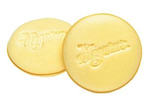 lot 18404 image: Meguiars 4 Foam Applicator Pads, 4 Count - Ultra-Soft Hand Applicators with a Tight-Cell Foam Construction for a Smooth Application of Waxes, Polishes, Tire Dressing, Protectants and More, 4 Pack - Retail $6