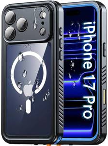 lot 18405 image: Oterkin Waterproof Case for iPhone 17 Pro Case Compatible with MagSafe, Full Body Rugged iPhone 17 Pro Phone Case with Built-in HD Screen & Lens Protector 15FT Military iPhone 17Pro Case (Blue) - Retail $32