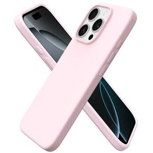 lot 18421 image: ORNARTO Compatible with iPhone 16 Pro Case 6.3, Slim Liquid Silicone 3 Layers Soft Gel Rubber Shockproof Protective Cover with Anti-Scratch Microfiber Lining-Chalk Pink - Retail $10