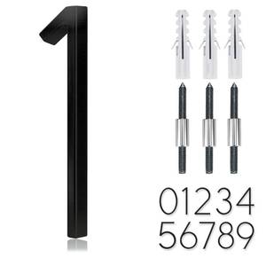 lot 18427 image: 5 Stainless Steel Floating House Number, Metal Modern House Numbers, Garden Door Mailbox Decor Number with Nail Kit, Coated Black, 911 Visibility Signage (1) - Retail $9
