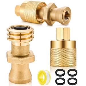 lot 18438 image: Blulu 2 Pcs Forklift Propane Tank Connector Female Male Thread Valve Forklift Propane Tank Valve Replacement Connection Fitting Adapter with 4 Pcs Rubber O Rings for 7141f and 7141m