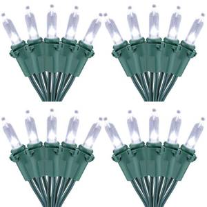 lot 18451 image: Brizled 4 Pack LED Christmas Lights, 33ft 100 LED Christmas String Lights, 120V UL Certified Connectable Xmas Tree Light Mini White Xmas Light for Home Tree Patio Indoor Outdoor Decoration, Cool White - Retail $57