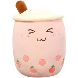 lot 18460 image: VHYHCY Cute Stuffed Boba Plush Bubble Tea Plushie Pillow Milk Cup Food Plush, Soft Kawaii Hugging Toys Gifts for Kids(Pink, 9.4 inch) - Retail $13
