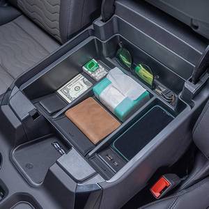 lot 18466 image: TOPINSTALL 22-26 Full Size Tray 2-Lay Space Compatible with 2022-2026 Refreshed SilveradoSierra 1500 and 2024-2026 Chevy SilveradoGMC Sierra 2500HD 3500HD Use with OEM Organizer (Bucket Seats ONLY) - Retail $37