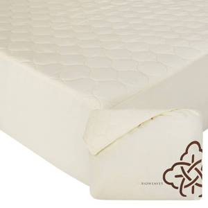 lot 18473 image: Bioweaves 100% Organic Cotton Mattress Pad Cover, GOTS Certified Cooling Quilted Fitted Mattress Topper & Protector with Soft Cotton Wadding - 20 Inch Deep Pocket, Queen - Retail $130