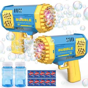 lot 18499 image: JONEG Toys for 3-8 Year Old Boys Girls 2 Pack Bubble Machine for Kids with Bubble Solution, Gifts for 3 4 5 6 7 8 Years Old Boy Birthday Toy for Kid Toddlers Ages 4-6 Outdoor Wedding Bubbles Wands - Retail $20
