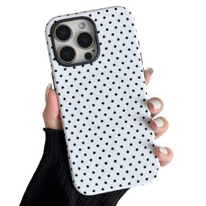 lot 18513 image: ZTOFERA Magnetic Case for iPhone 14 Pro Max, Polka Dot Phone Case Cute for Girl Women, Compatible with Magsafe, Hard PCSoft TPU Protective Phone Cover for iPhone 14 Pro Max-White - Retail $13