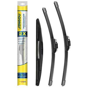 lot 18525 image: JINGOU Wiper Blades,261812 Windshield Wipers Set,Compatible with 2017-2023 Nissan Murano,Front and Back Automotive Replacement Windshield Wiper blades(Pack of 3) - Retail $17
