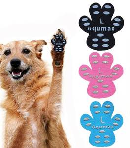 lot 18533 image: Aqumax Dog Anti Slip Paw Grips Traction Pads,Dog Feet Stickers with Stronger Self-Adhesive Paw Pad Provide Traction for Senior, Injured Dogs,12 Sets (48 pcs) L Multicolor - Retail $21