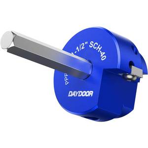 lot 18538 image: DAYDOOR 1-12 PVC Pipe Reamer Head, 4-Sided Carbide Aluminum Reamer Tool, PVC Fitting Saver Fit into Standard 12 Drill, Plumbing Tools for Schedule 40 PVC, CPVC or ABS - Retail $16