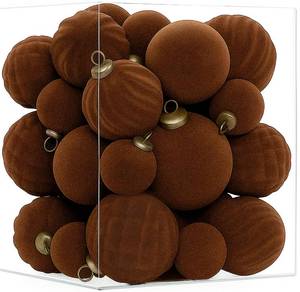 lot 18599 image: XmasExp 36PCS Velvet Christmas Ornaments Set Mixed Flocked Balls Ornaments Shatterproof Christmas Tree Decorations for Holiday,Party,Home(Brown) - Retail $30