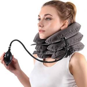 lot 18602 image: S Cervical Neck Traction Device for Instant Neck Pain Relief - Inflatable & Adjustable Neck Stretcher Neck Support Brace, Neck Traction Pillow for Home Use Neck Decompression - Retail $24
