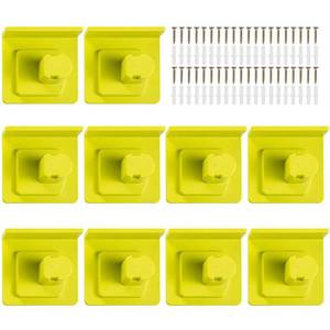lot 18604 image: MLYNZXJSY 10 Pack Tool Holder Compatible with Ryobi 18V Power Tool Wall Mount Portable Holder Mount Hanger Storage Organizer with Screws Easy Installation for Workshop Garage - Retail $22