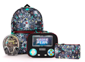 lot 6 image: Locker Club Kids 16L Kids Backpack with Lunch Box Headphone - Black Preschool, Tear-Resistant - Retail $25