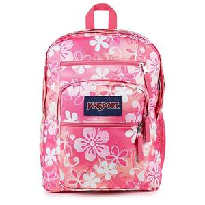 lot 8 image: JanSport Big Student Hibliscious 17 Pink Floral Backpack - Retail $45