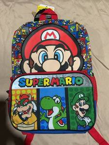lot 21 image: Super Mario Bros Character 14.4L Kids Backpack - Retail $25