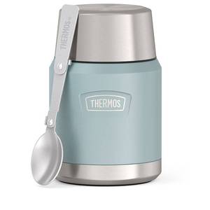 lot 80 image: Thermos Icon 16oz Stainless Steel Food Storage Jar with Spoon - Glacier - Retail $25