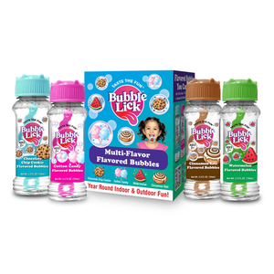 lot 81 image: Bubble Lick Multi-Flavor Edible Bubbles 4-Pack - Retail $15