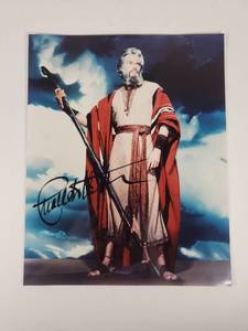 lot 97 image: Signed Ten Commandments Movie Still Charleton Heston
