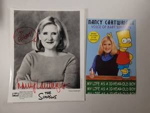 lot 119 image: Nancy Cartwright Simpsons Signed Photo And Event Flyer