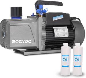 lot 2701 image: $180 14 CFM Vacuum Pump, 110V 1 HP Dual-Stage Rotary Vane for HVAC